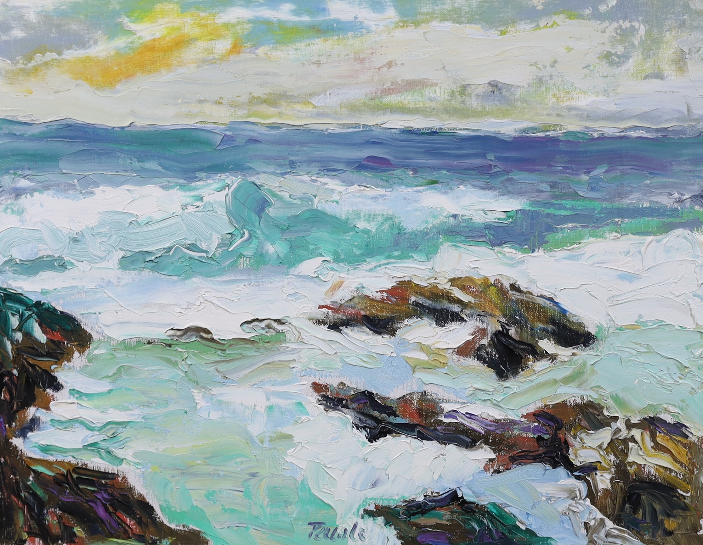 John Pawle (British, 1915-2010), Coastal scene, oil on canvas, 37 x 47cm